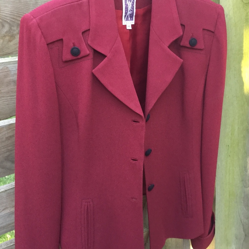 Zelda Vintage Styled Ruby Red Suit Jacket